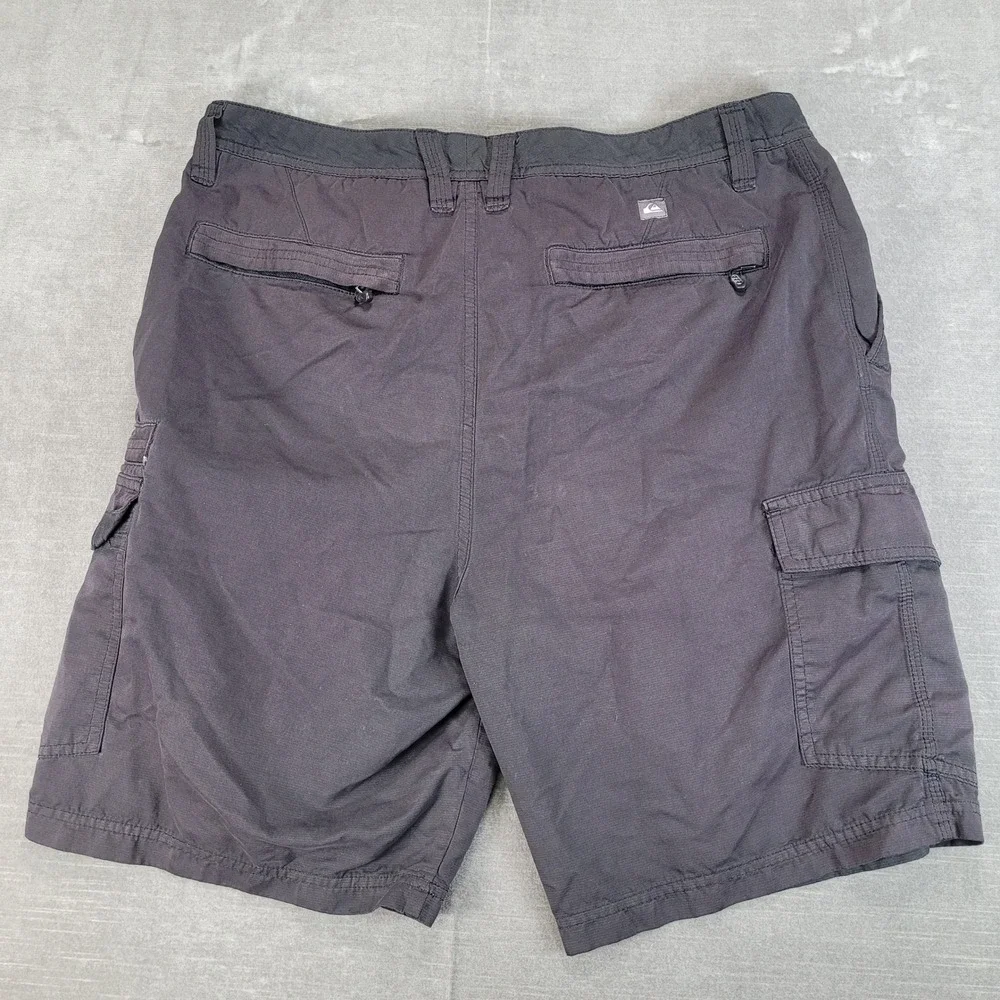 Vintage‎ Quiksilver Shorts Mens 34 Black Y2K Cargo Baggy Skater Grunge